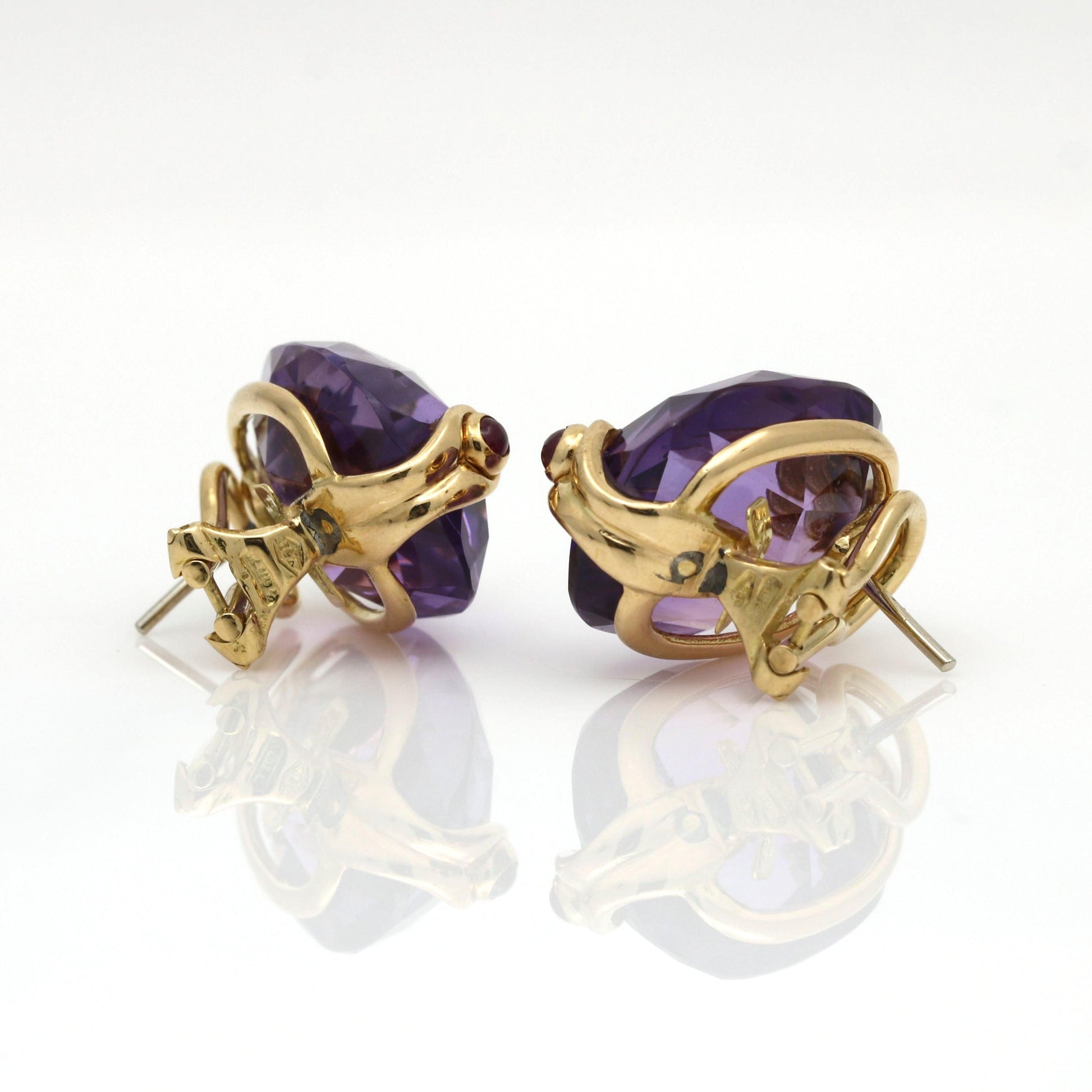 Women's Antonini Amethyst Ruby Earrings in 18k Yellow Gold - 31 Jewels Inc.