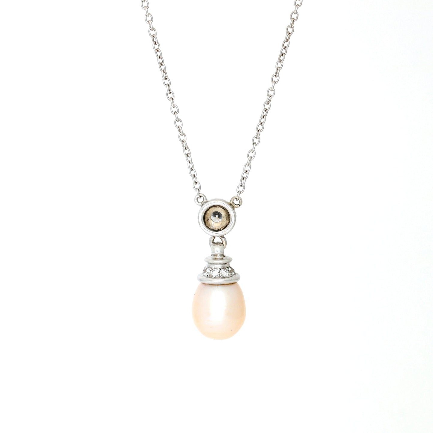 Women's Baroque Golden South Sea Cultured Diamond Necklace in 14k White Gold - 31 Jewels Inc.