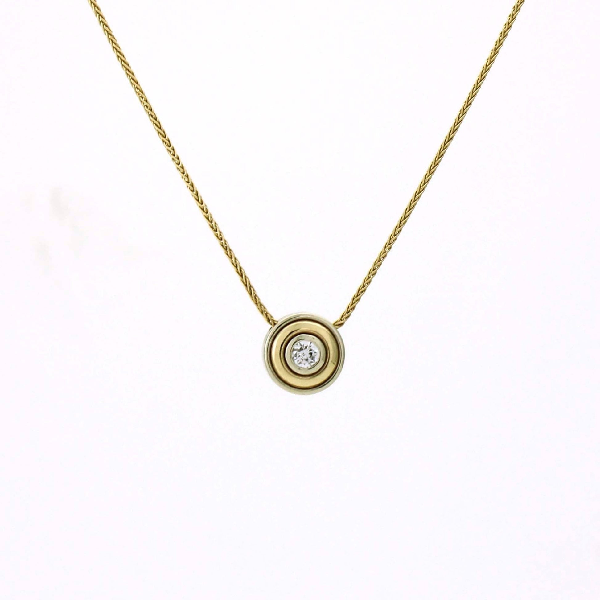 Women's Bezel Solitaire Natural Diamond Necklace in 14k Yellow Gold - 31 Jewels Inc.