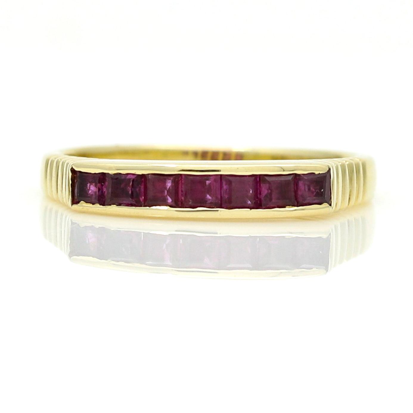 Women's Channel-Set Ruby Band Ring in 14k Yellow Gold - 31 Jewels Inc.