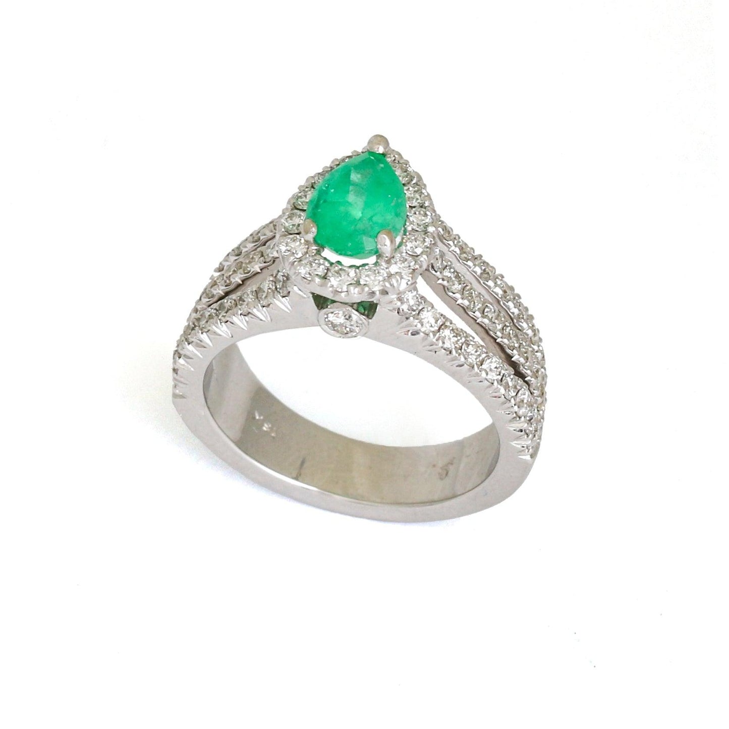 Women's Colombian Emerald and Diamond Ring 18k White Gold 1.75 cttw - 31 Jewels Inc.