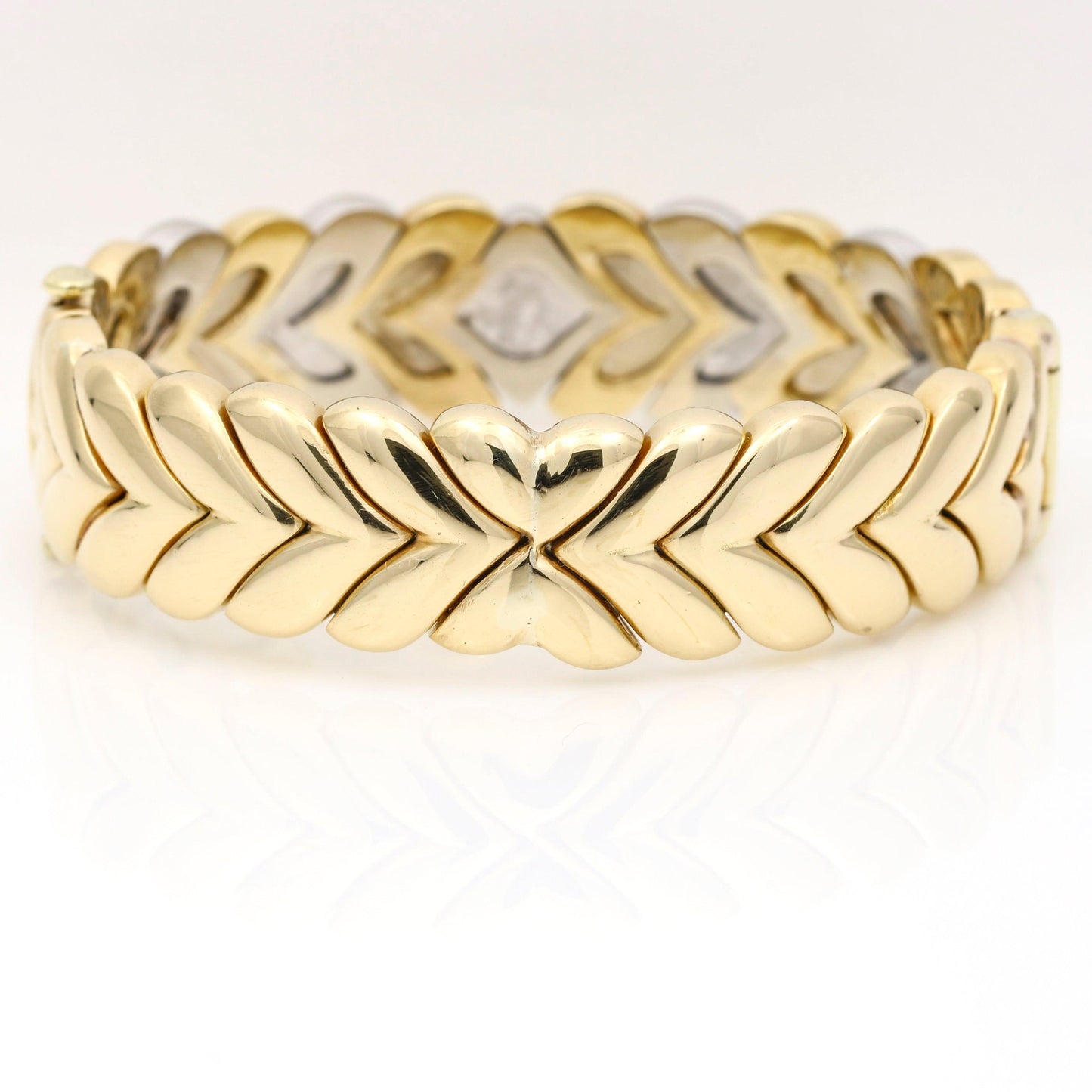 Women's Diamond 18k Yellow Gold Chevron Bangle Bracelet SMALL - 31 Jewels Inc.