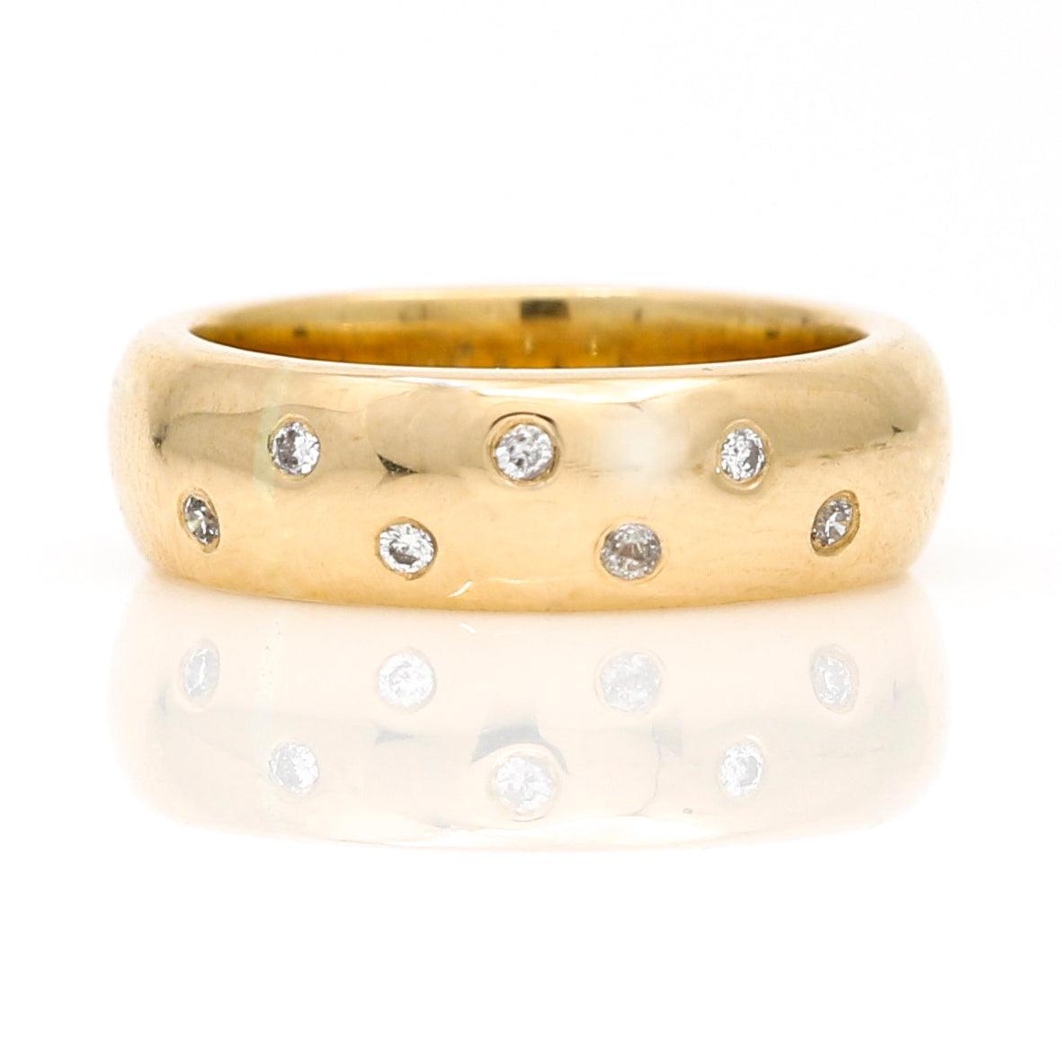 Women's Diamond Band Ring in 18k Yellow Gold for Pinky or Petite - 31 Jewels Inc.