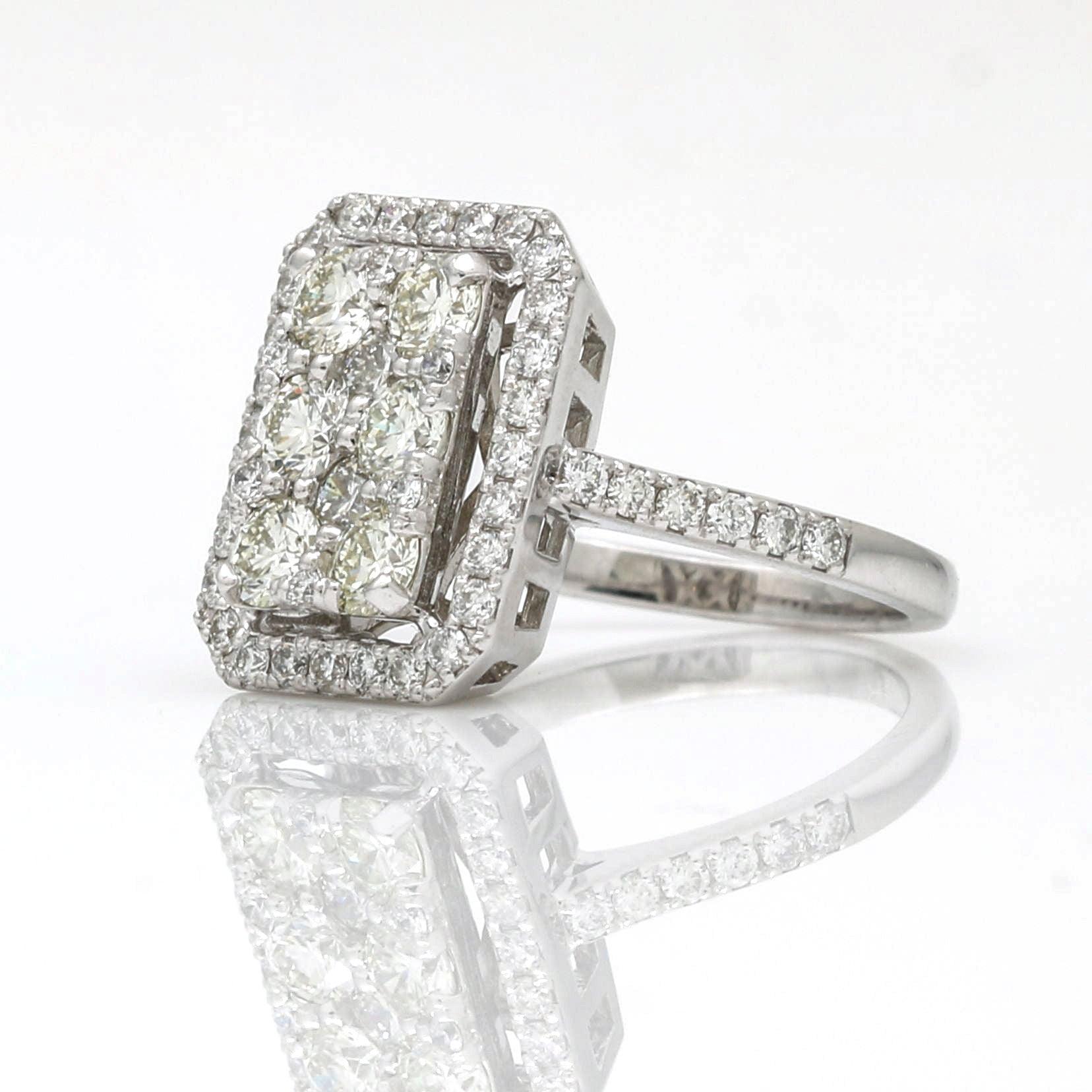 Women's Diamond Cocktail Ring in 14k White Gold 1.50 cttw - 31 Jewels Inc.
