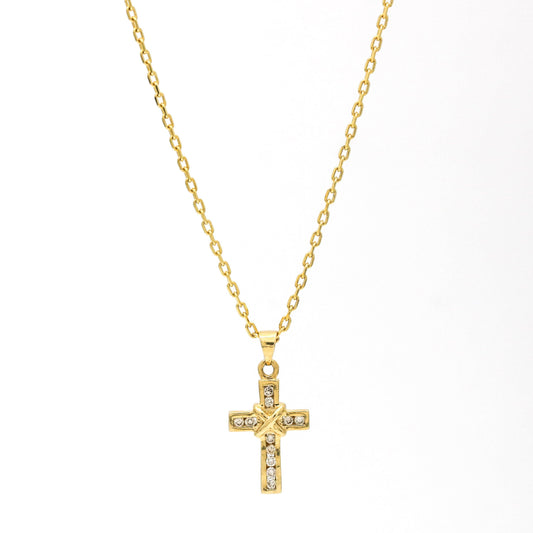 Women's Diamond Cross Pendant Necklace in 14k Yellow Gold - 31 Jewels Inc.