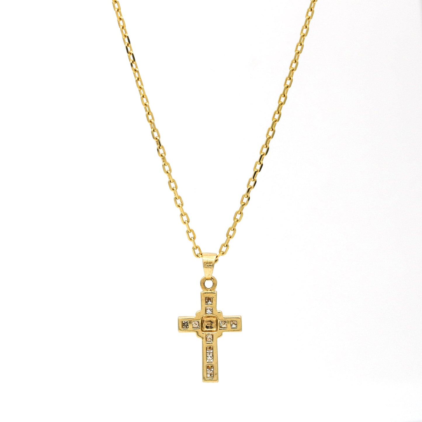 Women's Diamond Cross Pendant Necklace in 14k Yellow Gold - 31 Jewels Inc.