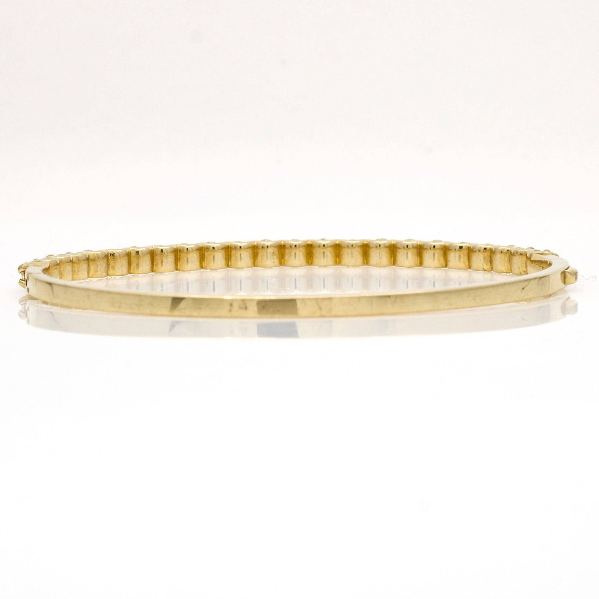 Women's Diamond Hinged Bangle Bracelet in 14k Yellow Gold - 31 Jewels Inc.