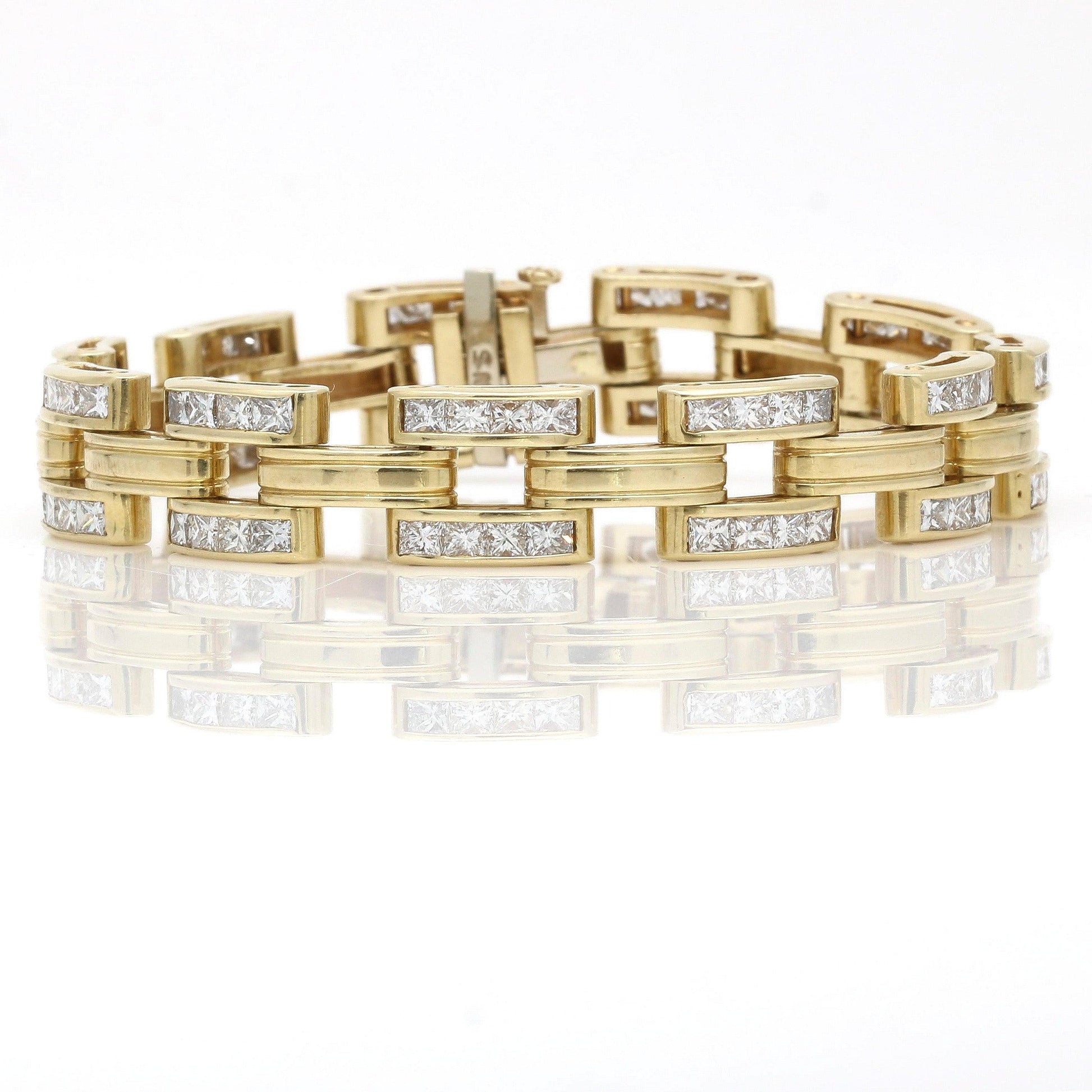 Women's Diamond Link Bracelet in 14k Yellow Gold 8.80 cttw - 31 Jewels Inc.