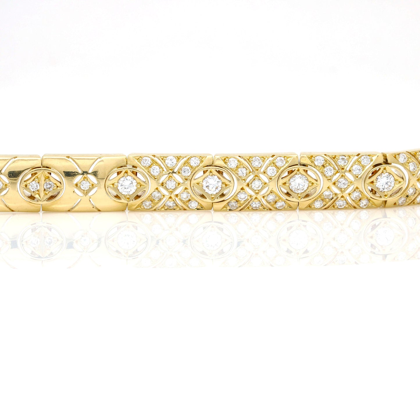 Women's Diamond Statement Bracelet in 18k Yellow Gold ( 3.00 cttw ) - 31 Jewels Inc.