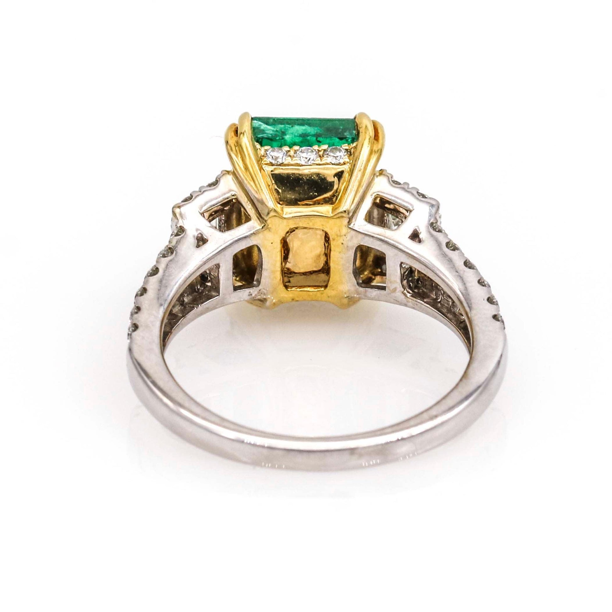 Women's Ed.B Emerald Diamond Ring in 18k Yellow and White Gold 3.68 cttw - 31 Jewels Inc.