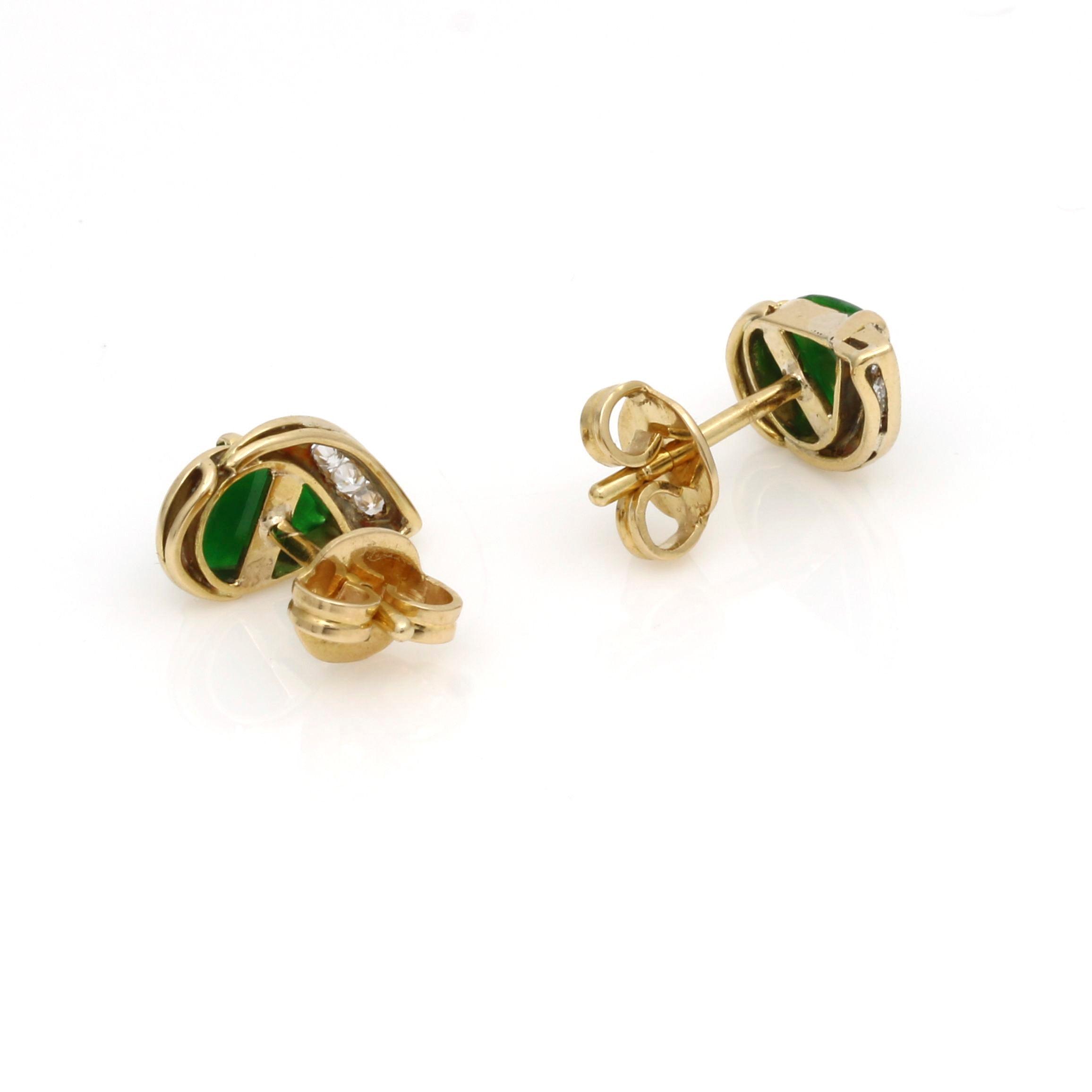 9ct gold hot sale emerald earrings