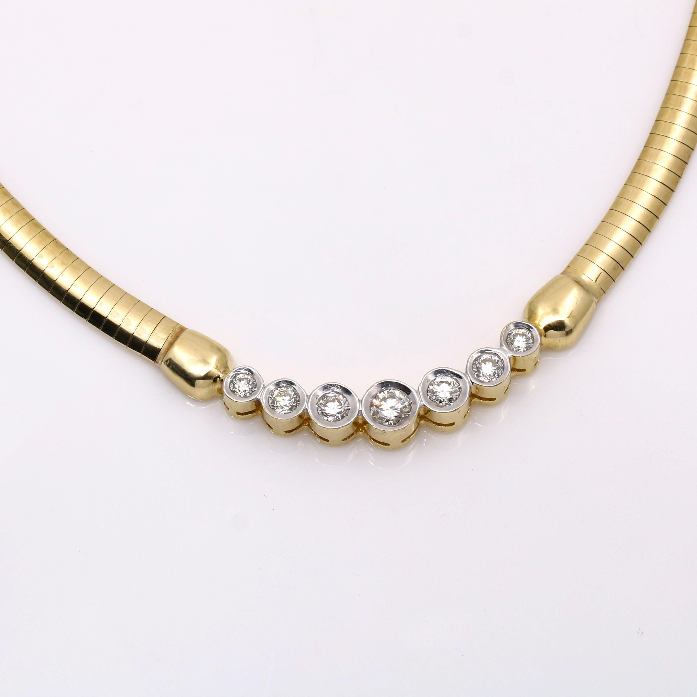 14K Yellow Gold Omega Necklace - Ruby Lane