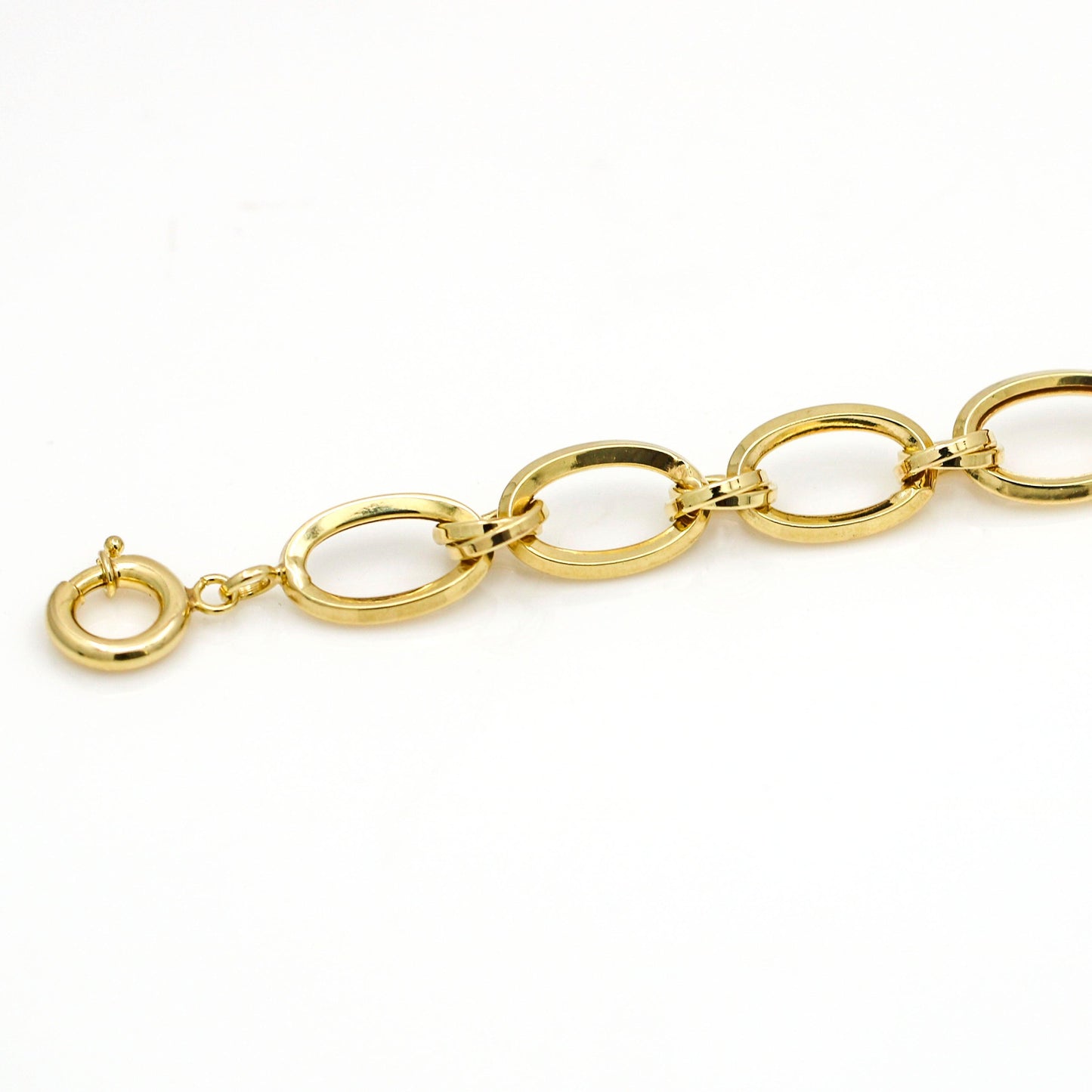 Women's Hollow Oval Link Statement Bracelet in 14k Yellow Gold - 31 Jewels Inc.
