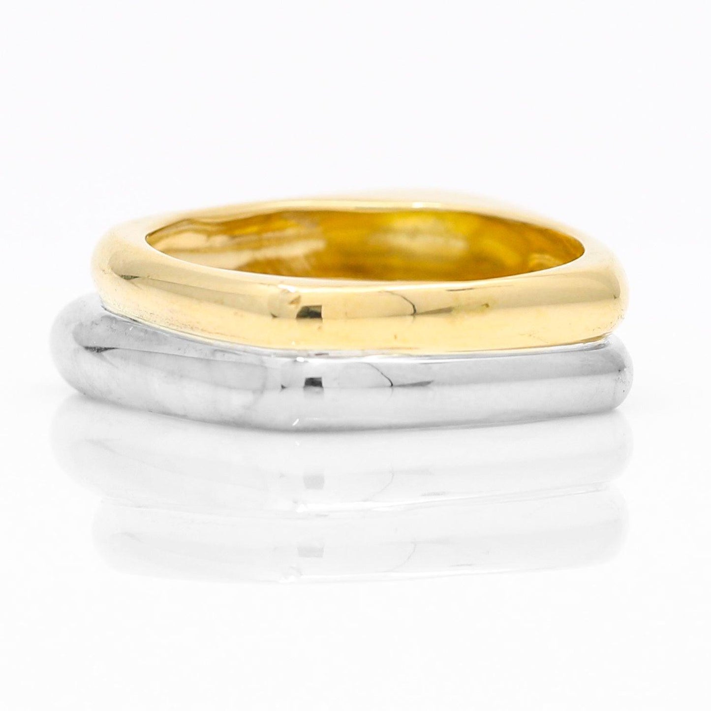 Women's Modern Band Ring in 18k White and Yellow Gold - 31 Jewels Inc.