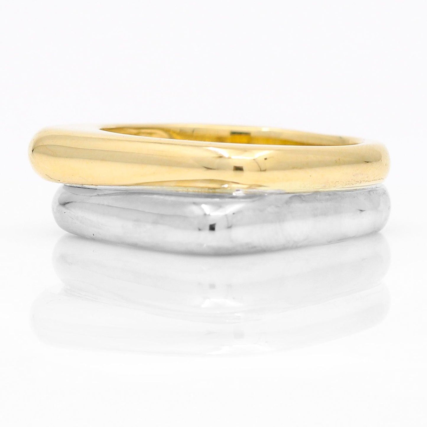 Women's Modern Band Ring in 18k White and Yellow Gold - 31 Jewels Inc.