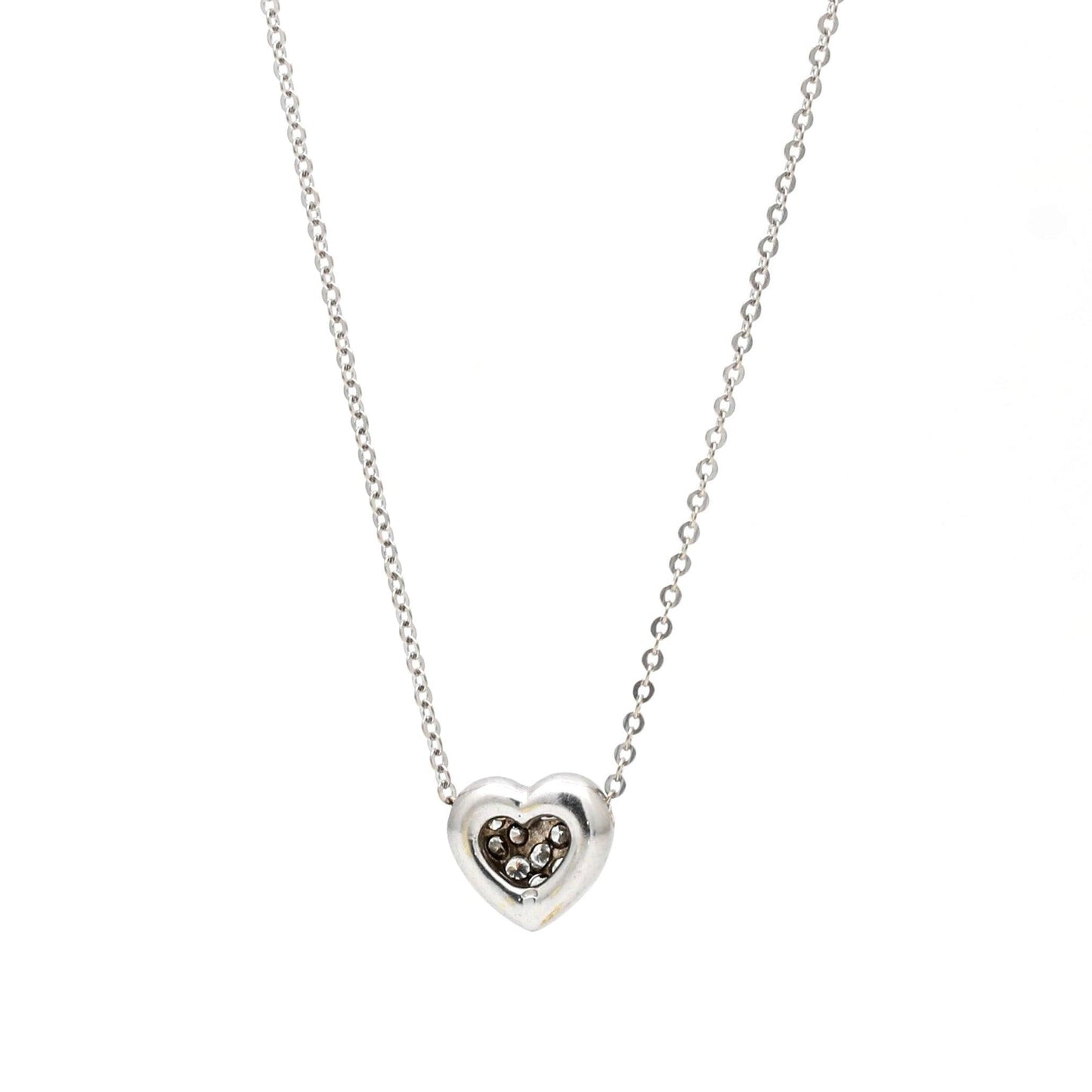Women's Pave Diamond Heart Pendant Necklace in 14k White Gold - 31 Jewels Inc.