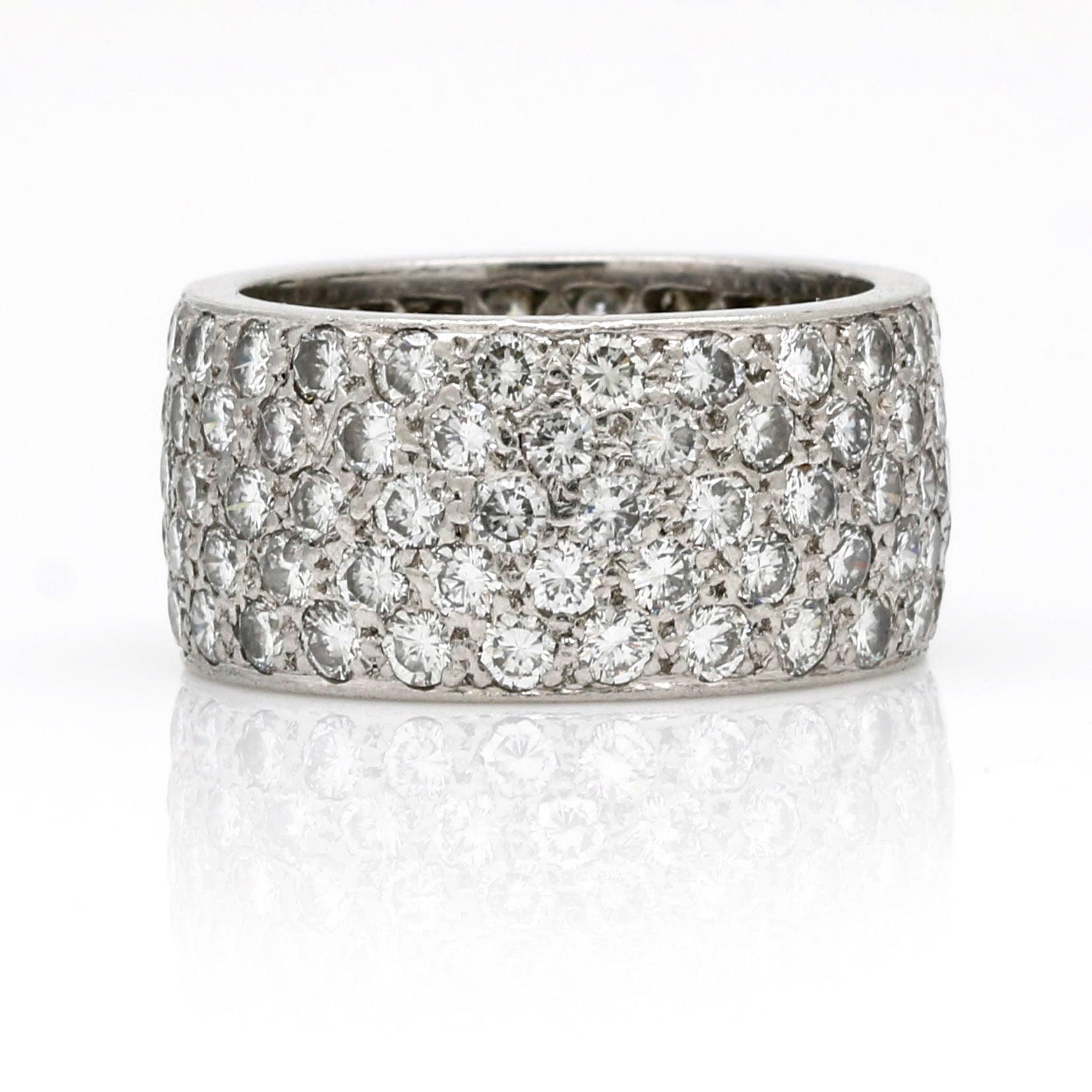 Women's Pave Diamond Wide Band Ring in Platinum 5.00 cttw - 31 Jewels Inc.