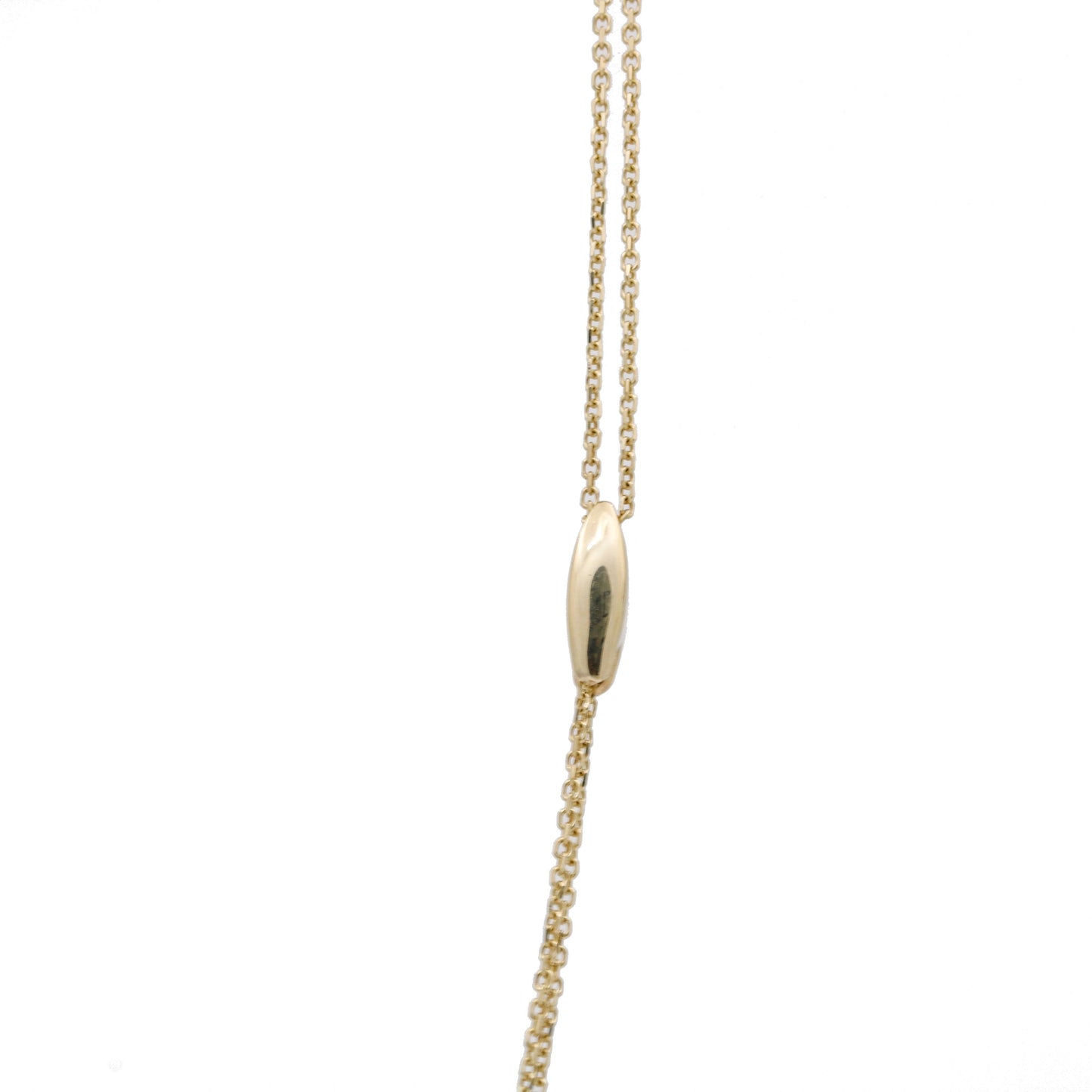 Women's Polished Gold Rectangular Station Double Chain Necklace in 14k Yellow Gold - 31 Jewels Inc.
