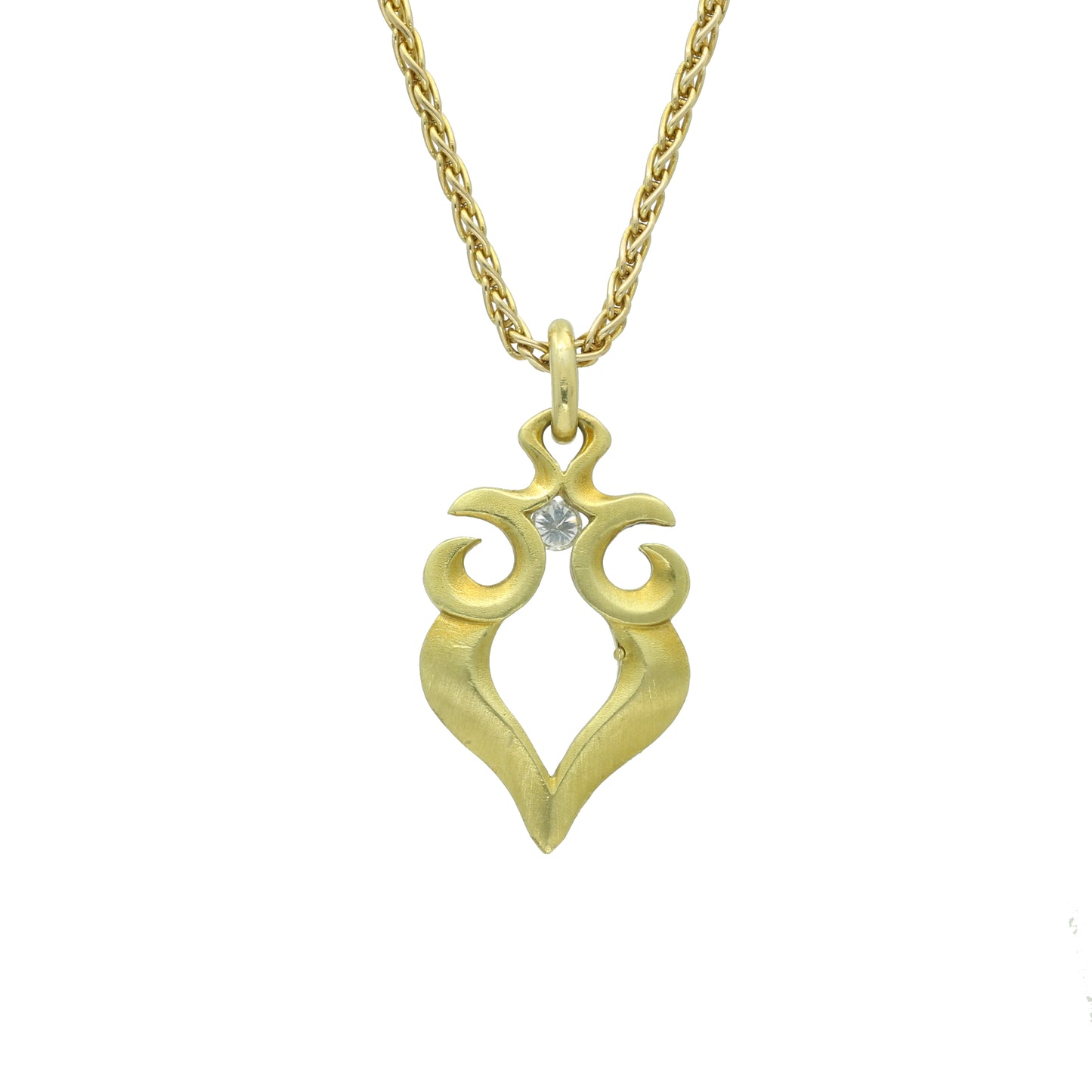 Stylish and Modern Diamond Pendant Necklace 18k 14k Yellow Gold