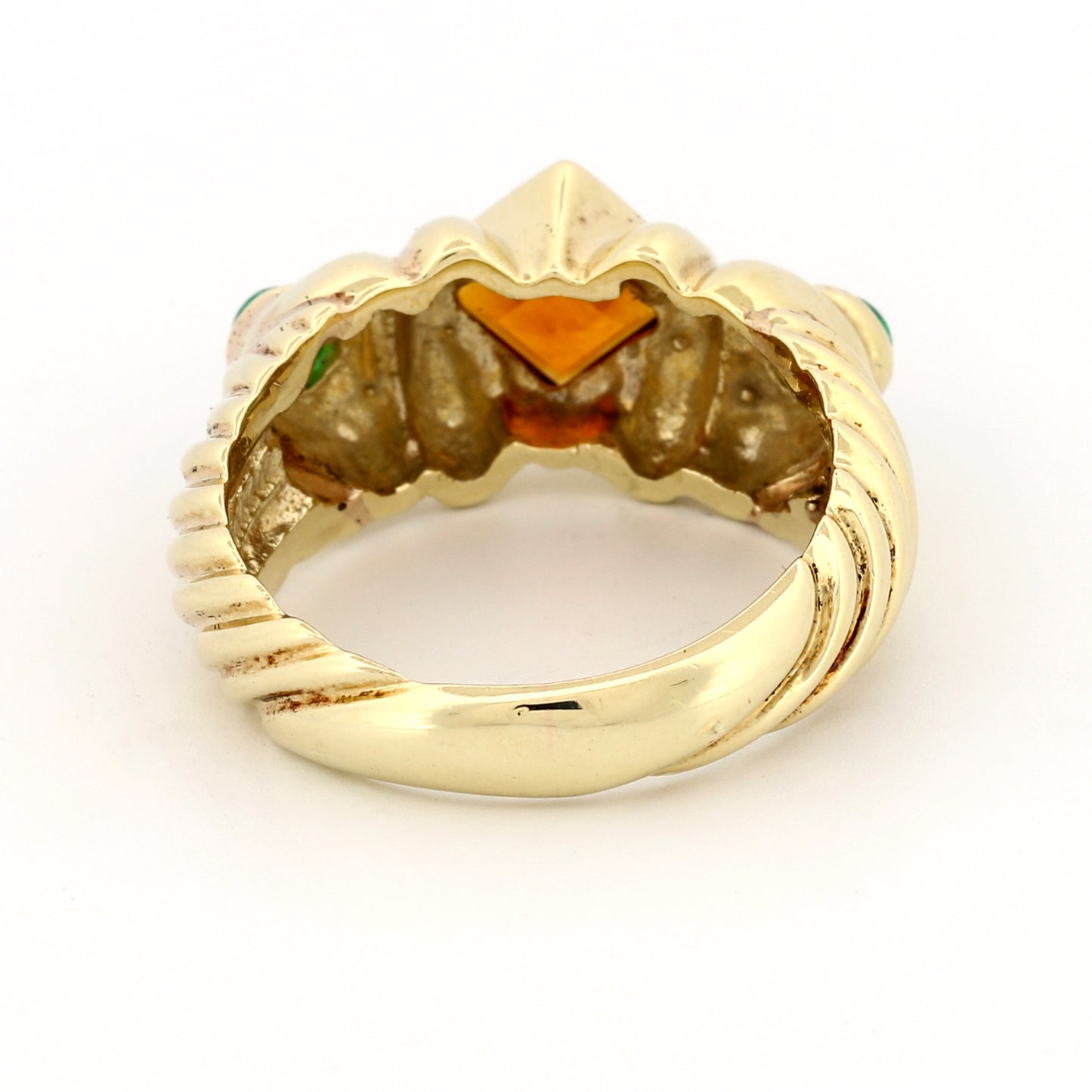 David Yurman Vintage Renaissance Ring in 14k Gold with Citrine & Emerald