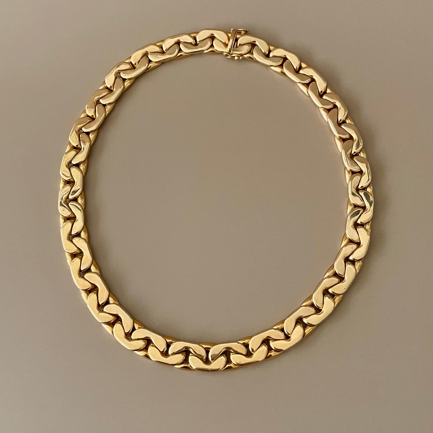 Vintage Handarbeit Bold C-Link Chain Collar Statement Necklace