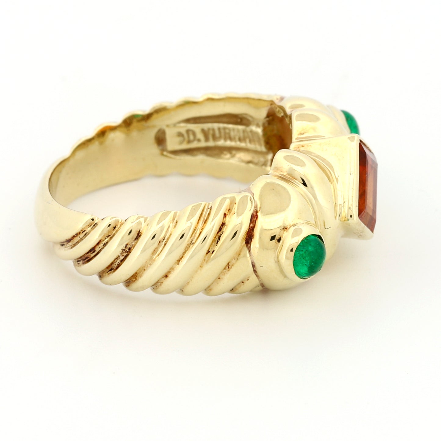 David Yurman Vintage Renaissance Ring in 14k Gold with Citrine & Emerald