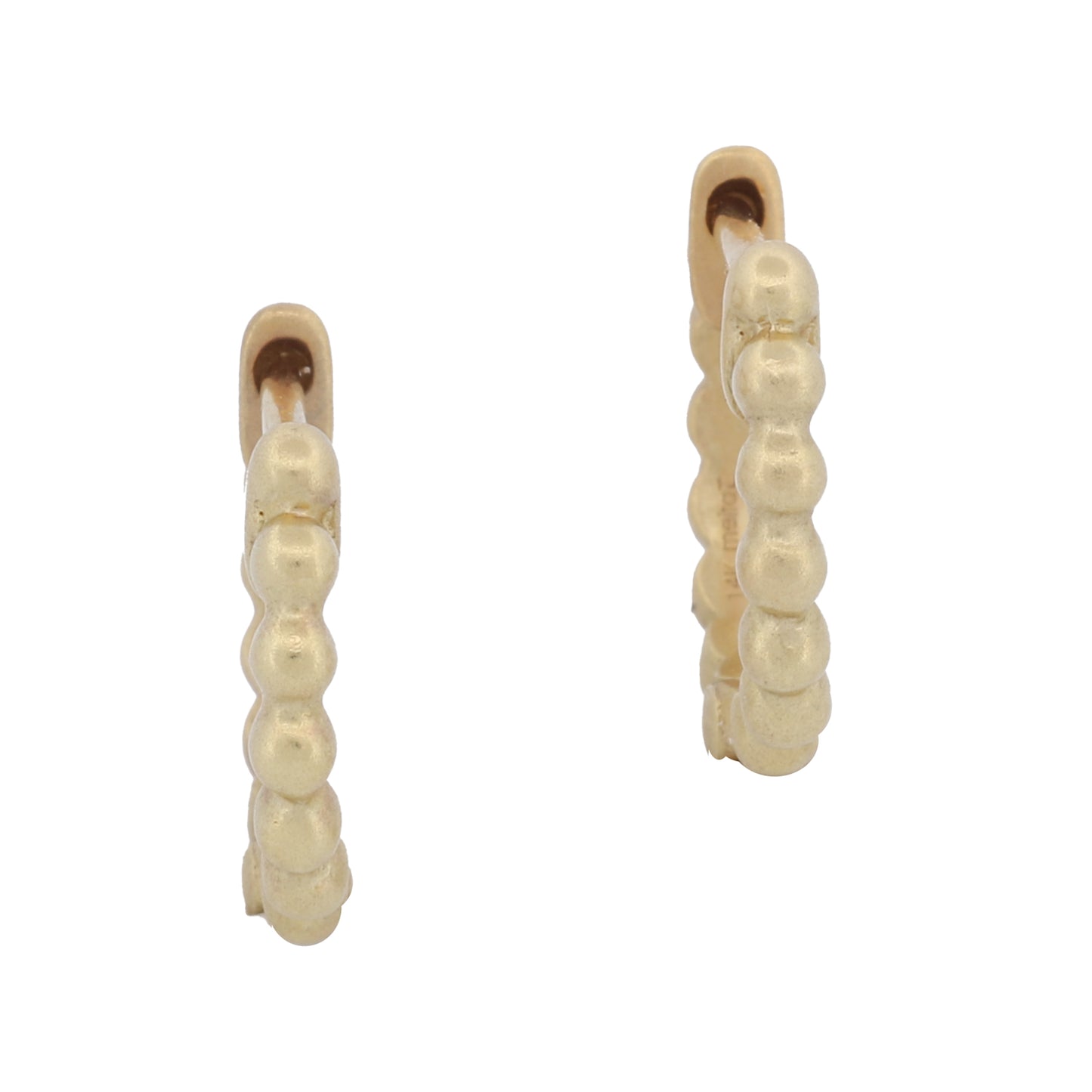 Meira T Beaded Huggie Hoop Earrings in 14k Yellow Gold