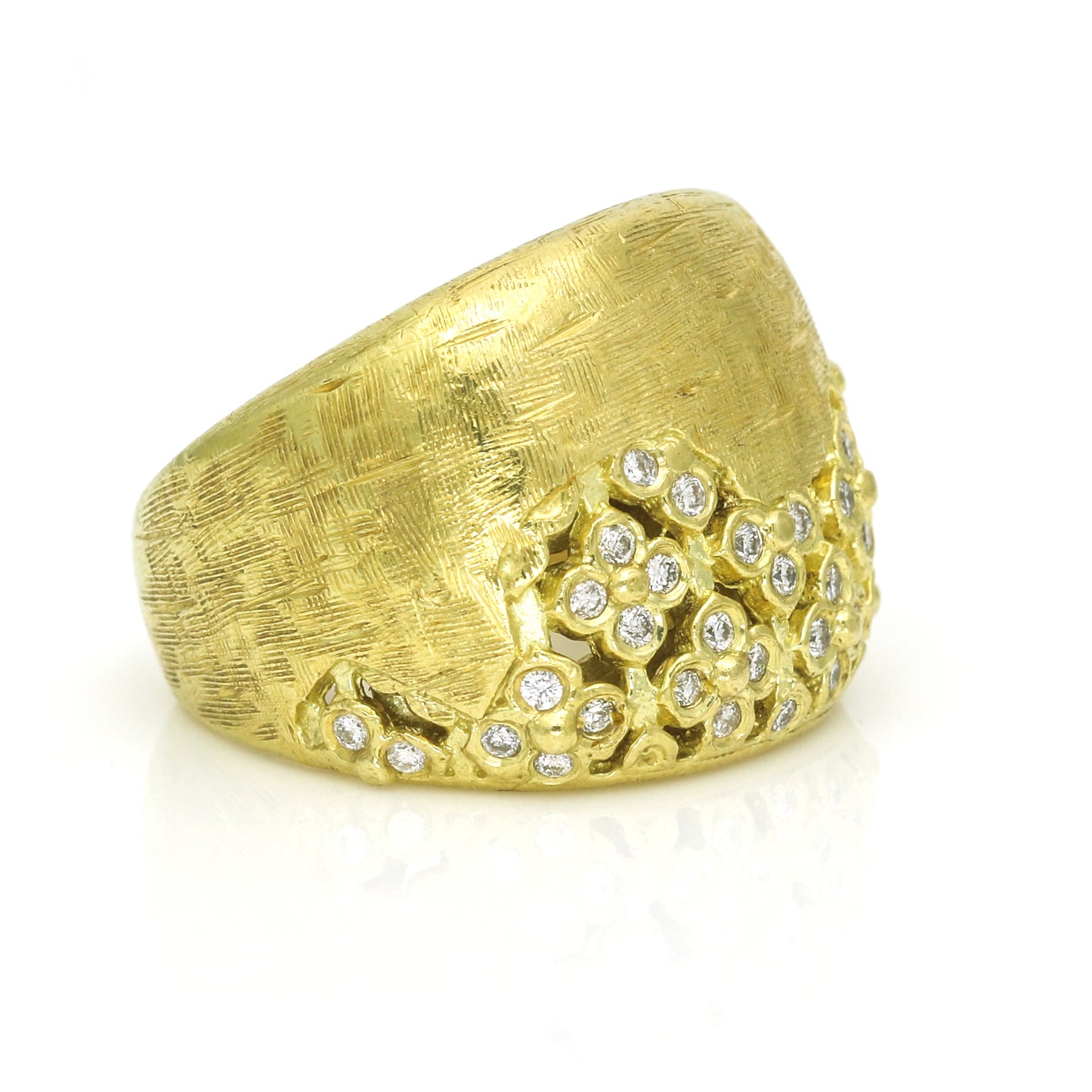 Sambolian House of Jewelry Diamond Statement Ring in 18k Yellow Gold