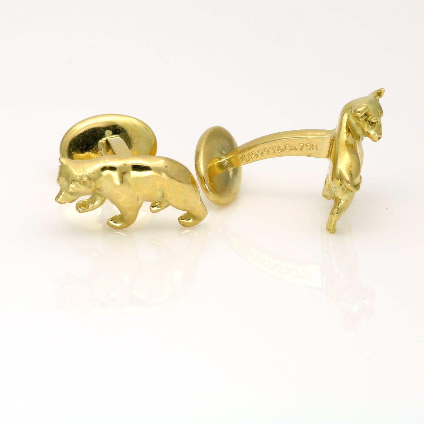 Rare Tiffany & Co. Bull Bear 18k Gold Cufflinks Wall Street Symbols 1999