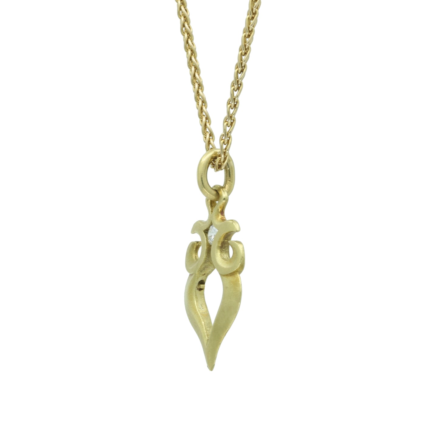 Stylish and Modern Diamond Pendant Necklace 18k 14k Yellow Gold