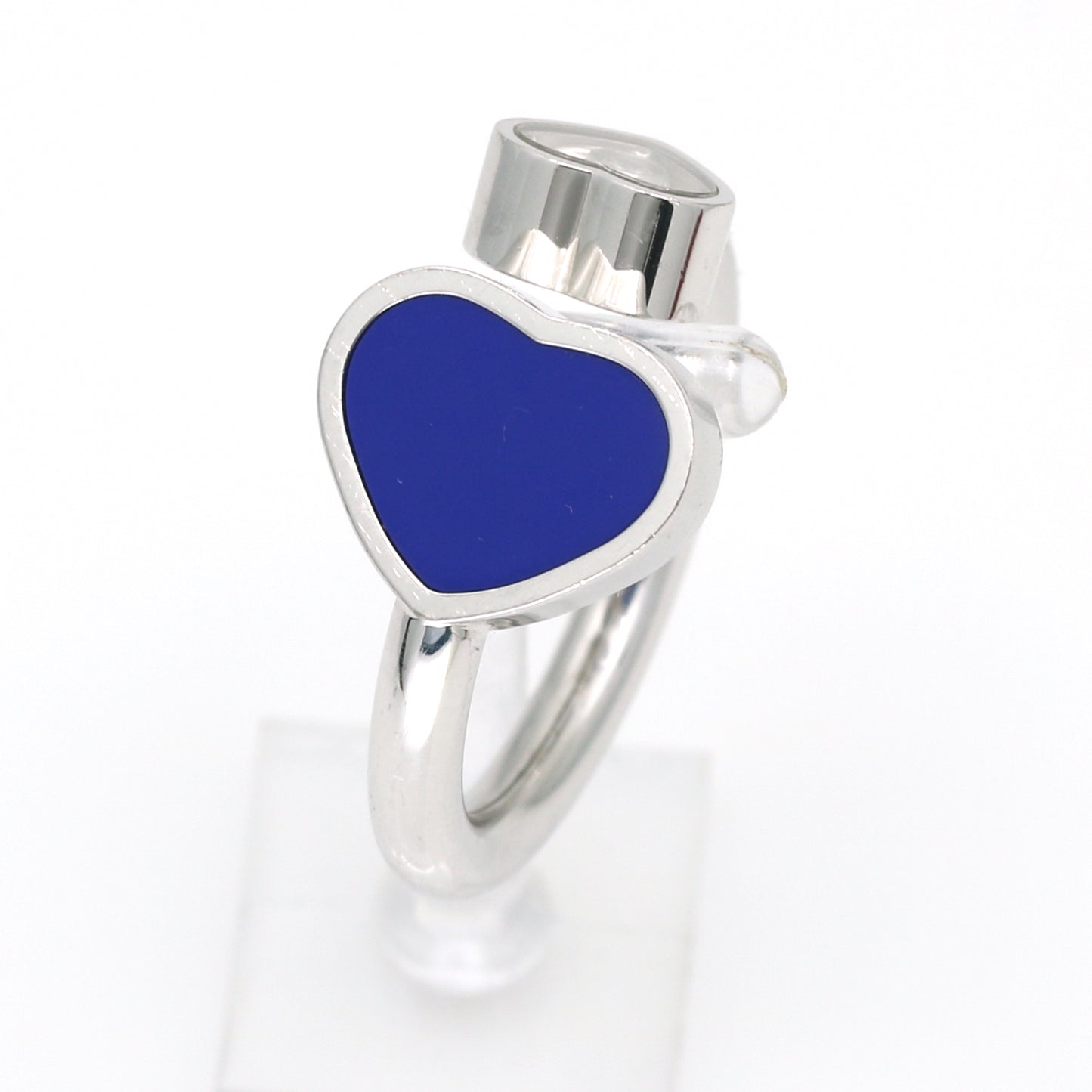 Chopard Happy Hearts Diamond Lapis Lazuli in 18k White Gold Size 5
