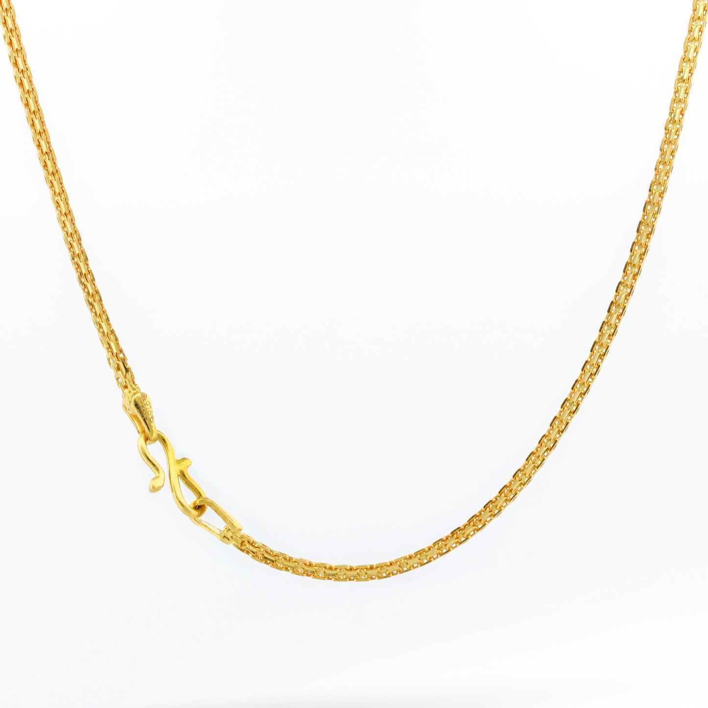 Signed 22k Solid Gold Elephant Pendant Necklace Bismark Chain