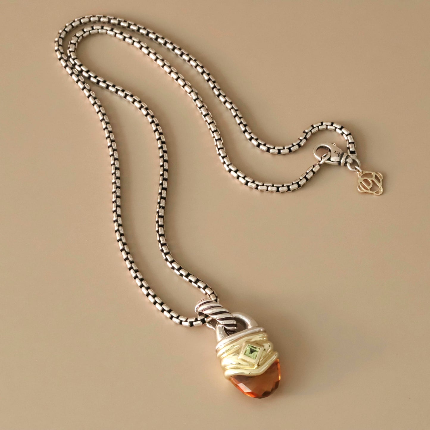David Yurman Gemstone Pendant Necklace in Sterling Silver and 14k Gold