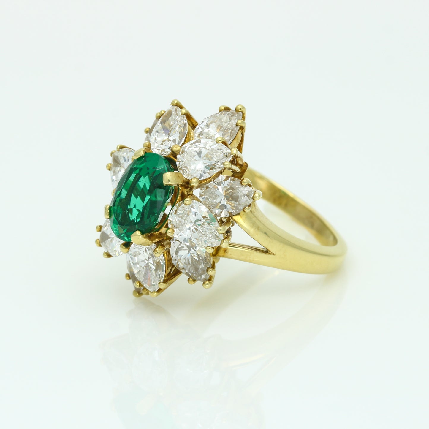 GIA Certified 1.77ct Emerald Diamond Statement Ring in 18k Yellow Gold