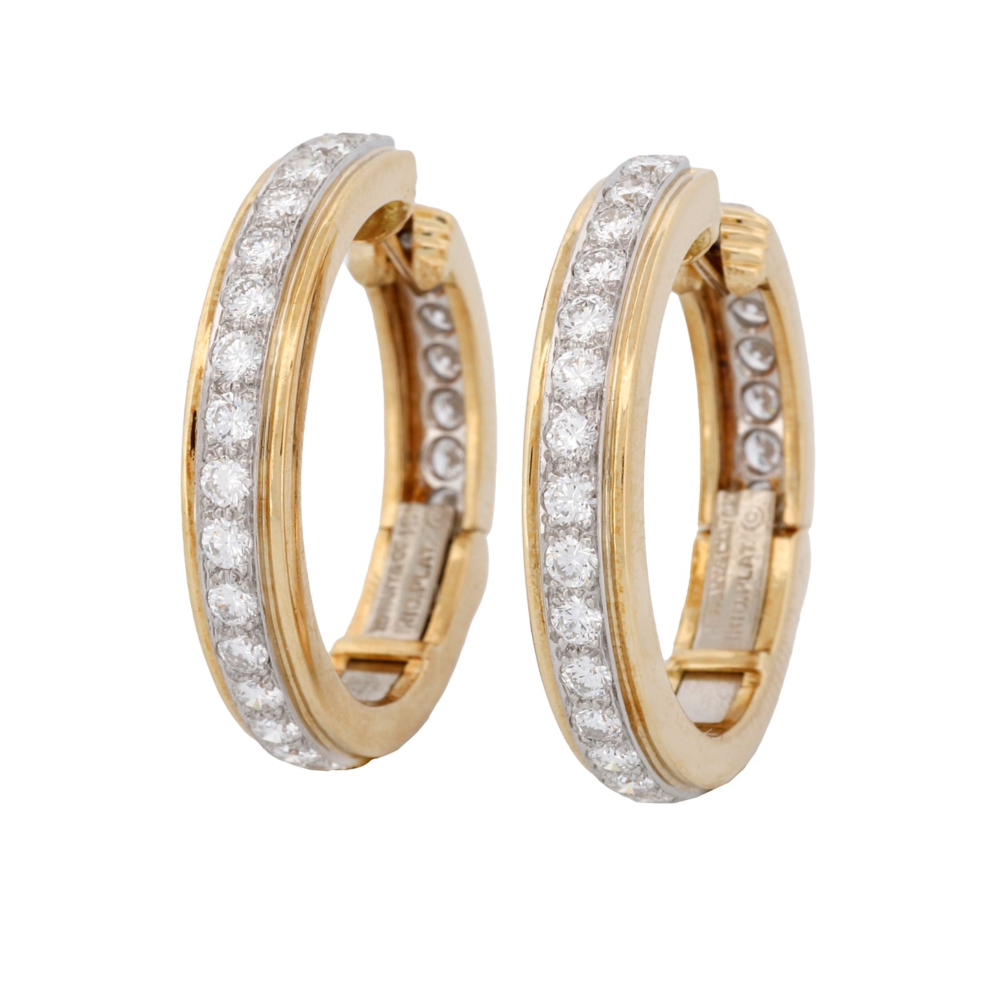Tiffany & Co. 18k Yellow Gold Diamond Hoop Earrings