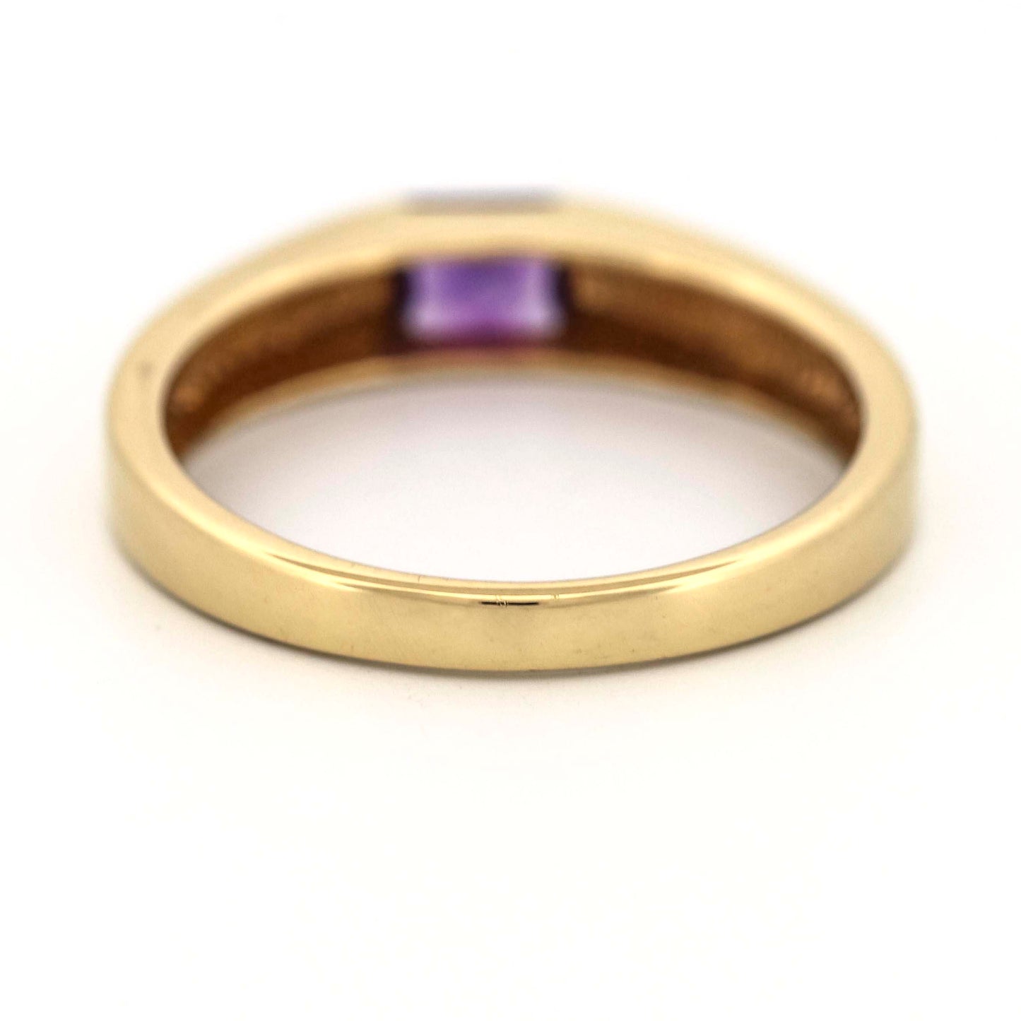 Vintage Style 18k Gold Amethyst Gemstone Ring - Size 7