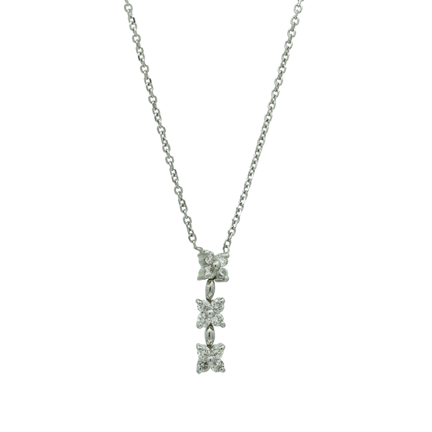 Minimalist Diamond Drop Pendant Necklace in 14k White Gold