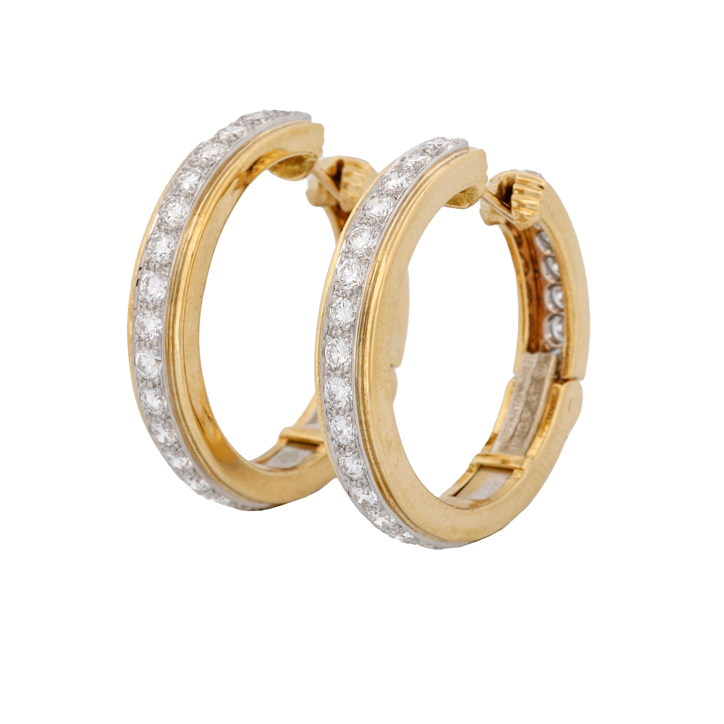 Tiffany & Co. 18k Yellow Gold Diamond Hoop Earrings