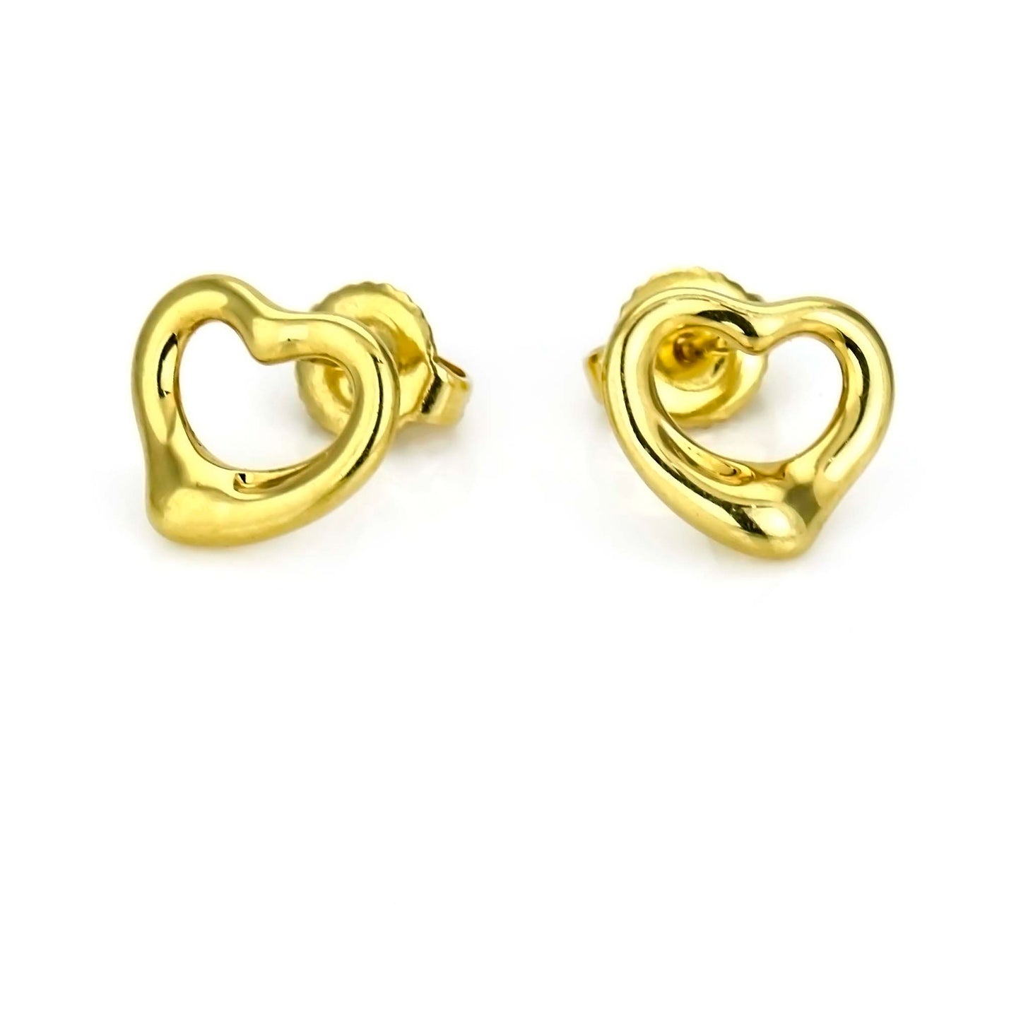 Tiffany & Co. Elsa Peretti 11mm Open Heart Earrings in 18k Yellow Gold