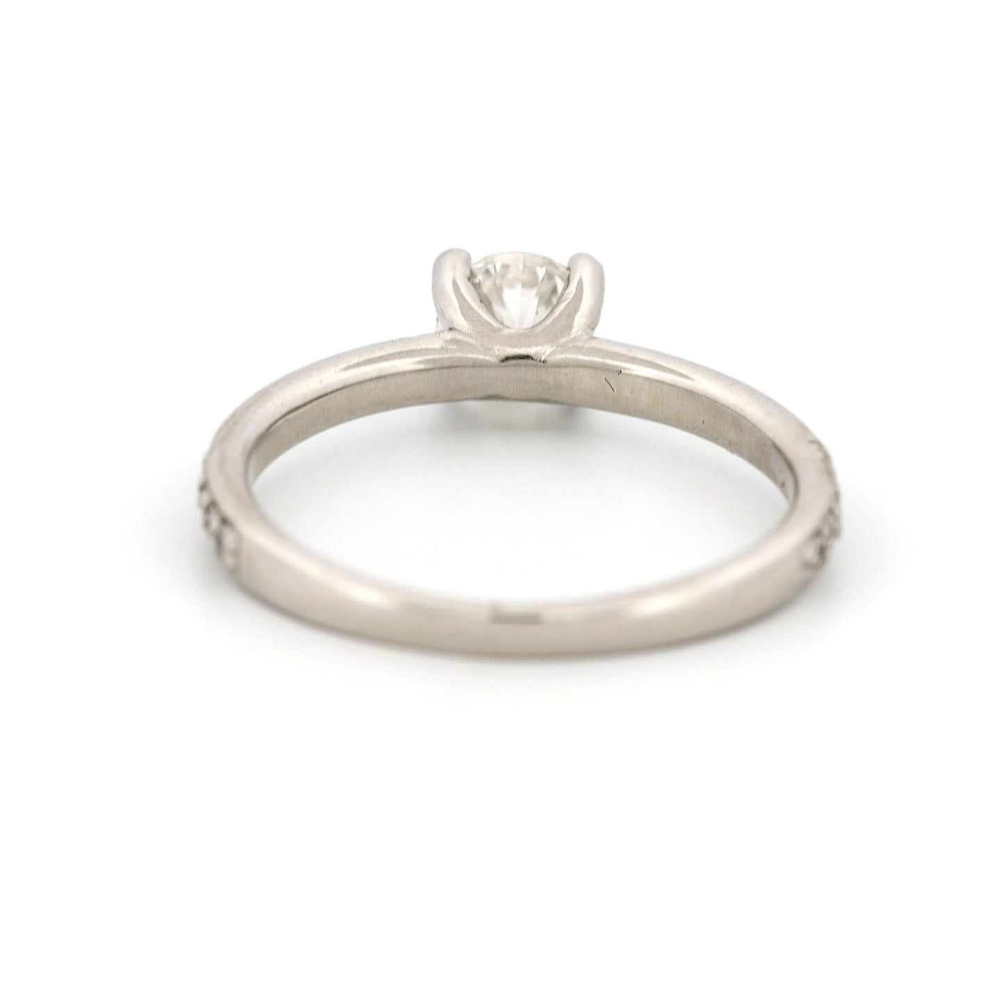 GIA Certified Diamond Engagement Ring in 14k White Gold .53 ct