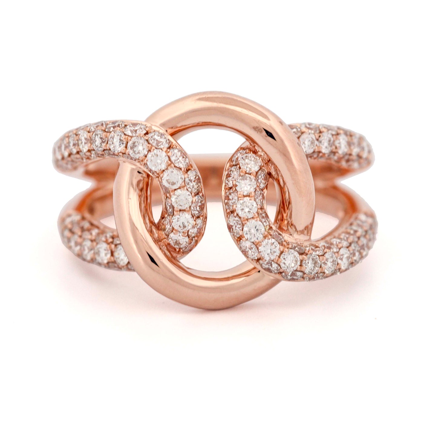 14k Rose Gold Diamond Fashion Statement Ring House of Baguettes