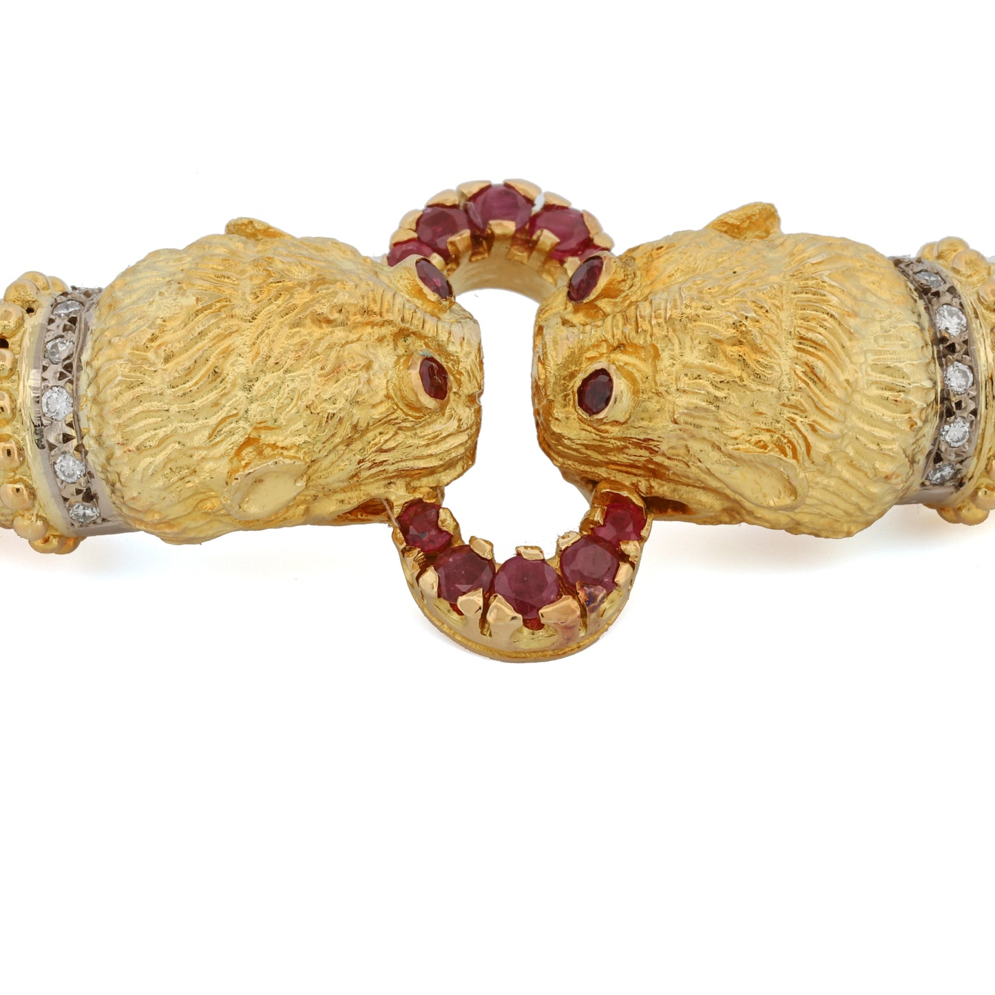 Lalaounis Double Lion Head Necklace in 18k Yellow Gold