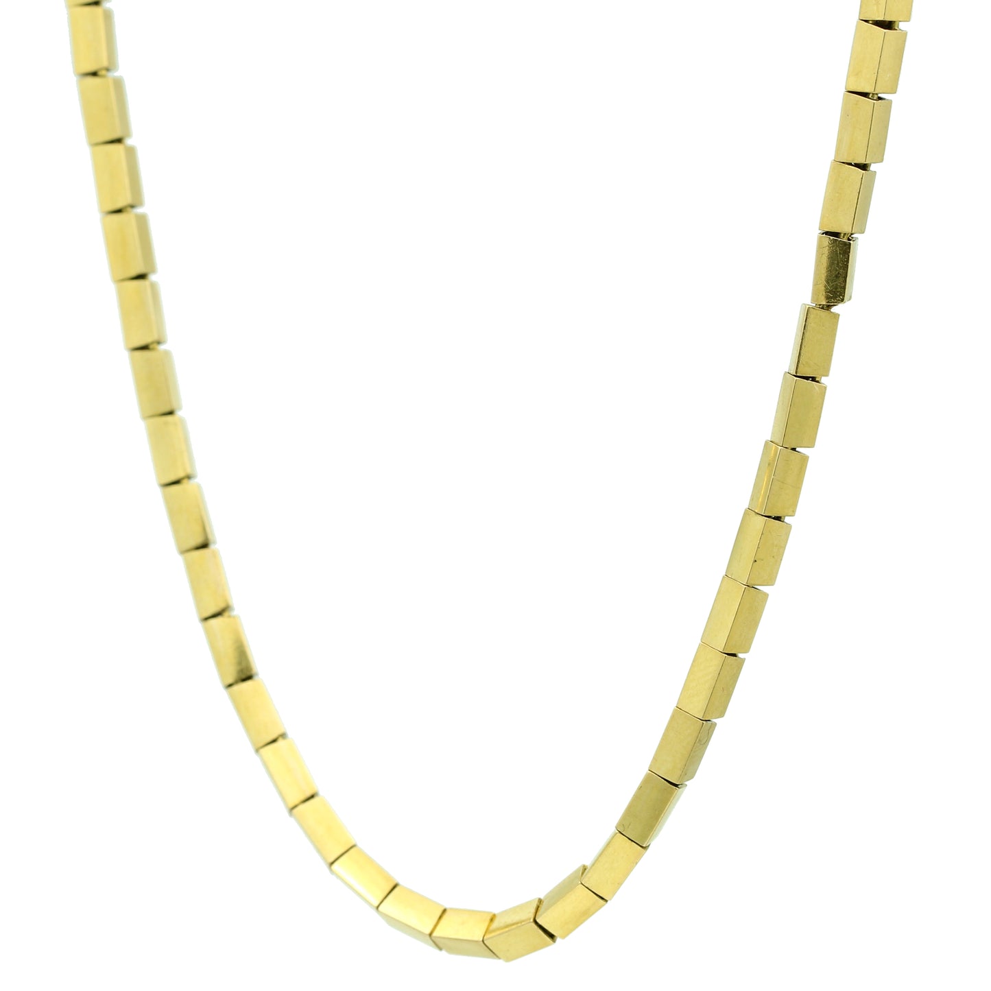 Vintage Bar Link Chain Necklace in 18k Yellow Gold Modern Style