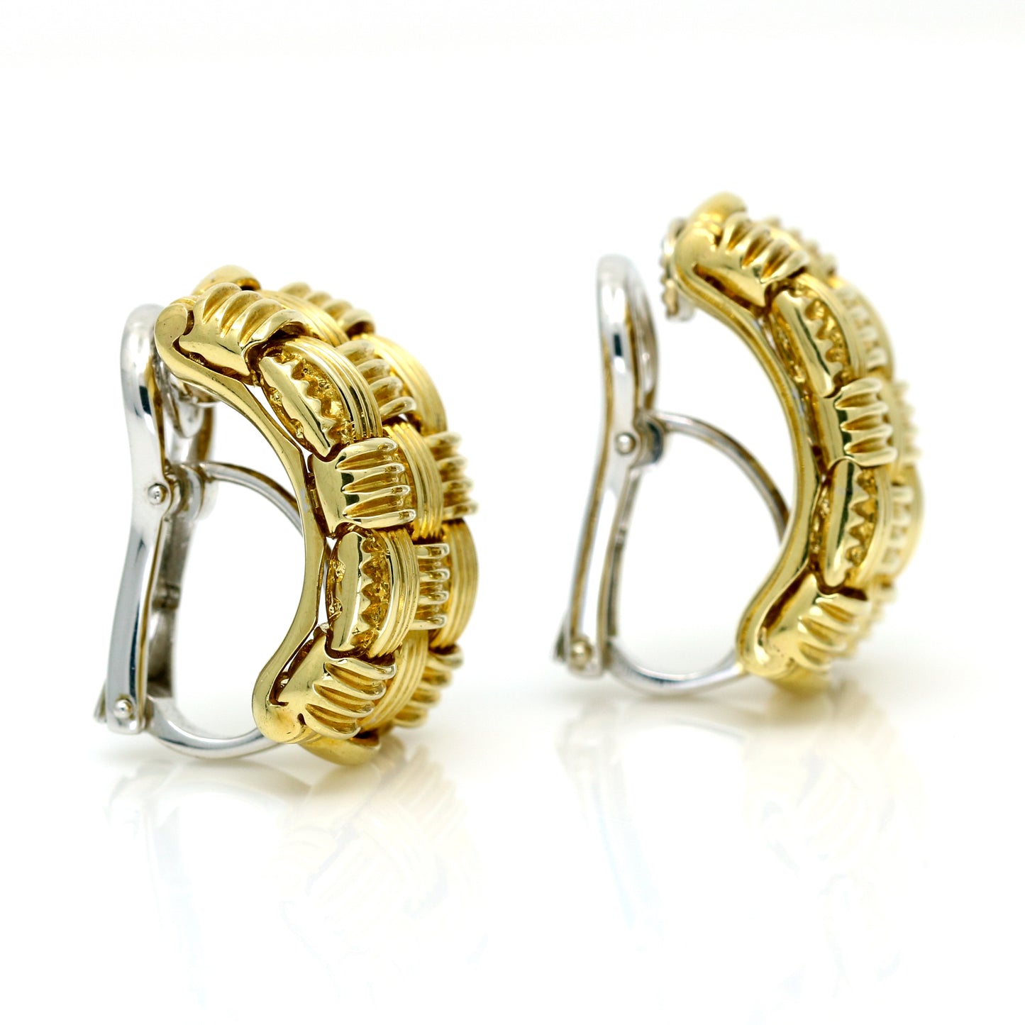 Roberto Coin Appassionata C-Hoop Statement Earrings in 18k Yellow Gold