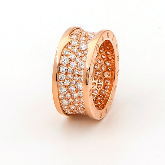 B.zero1 18k Rose Gold Ring with 2.52cttw Pave Diamonds - Size 58